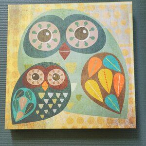 Three 12" x 12" Owl - Themed Canvas Wall Art Pieces